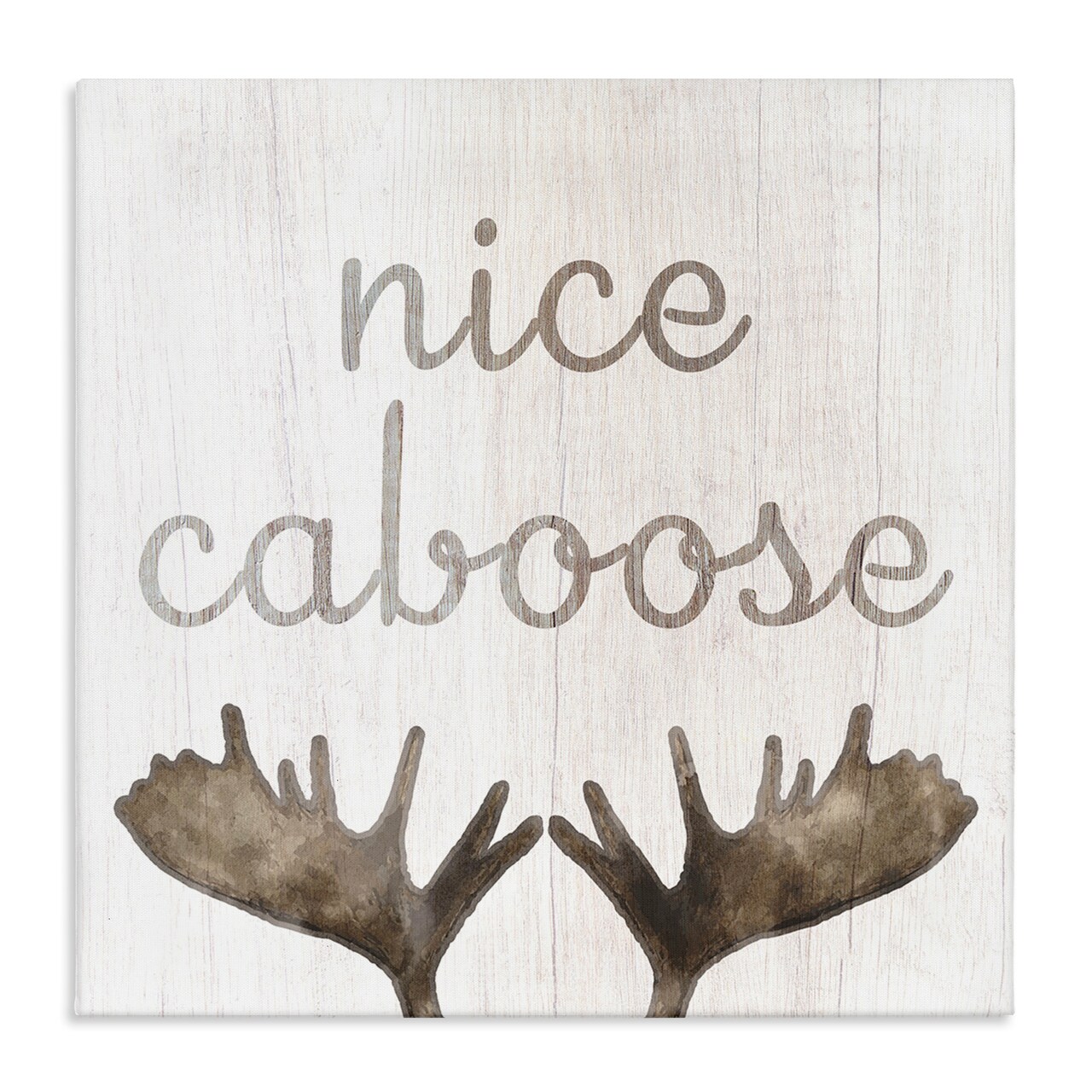 Stupell Industries Nice Caboose Bathroom Moose Canvas Wall Art